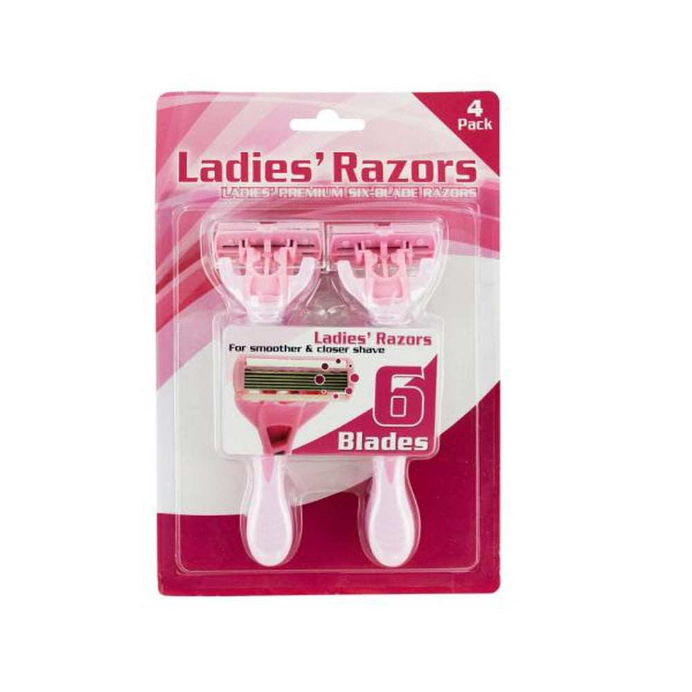 Bulk Buys Ladies' 6 Blade Premium Disposable Razors, Case of 12