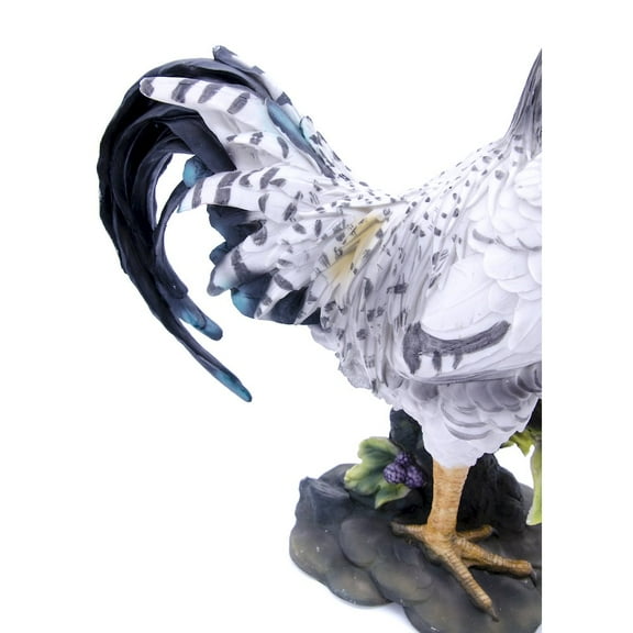 Hi-Line Gift Ltd. Black & White Rooster Statue