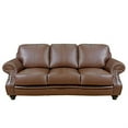 thumbnail image 2 of Sunset Trading Charleston 86" Top-Grain Leather Sofa in Chestnut, 2 of 5