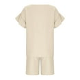 thumbnail image 4 of XZNPDUCQ Summer 2Pcs Outfits Set for Girls, Short Sleeve T-Shirt with Cute Flower + Shorts Summer 2Pcs Gift Outfits Set (Gift Idea) Short T-shirt Sets 12-13 Years Beige, 4 of 6