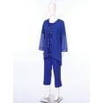 thumbnail image 5 of iefiel Women 3Pcs Mother of Bride Dress Sets Lace Chiffon Pants Suits for Wedding Formal Evening Party Blue L, 5 of 7