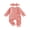 Pink, variant on Preemie Baby Girl Spring Summer Fall Winter Clothes Baby Girl Newborn Hospital Going Home Outfit Ruffled Ribbed Romper Long Sleeve Floral Zipper Jumpsuit with Bowknot Headband