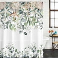 thumbnail image 3 of Sage Green Coastal Waterproof Fabric Shower Curtain, Spring Eucalyptus Leaves Waterproof Fabric Shower Curtain for Bathroom Curtains Bathtubs Hotel Washable Shower Curtains with 12 Hooks Long 72x78in, 3 of 8