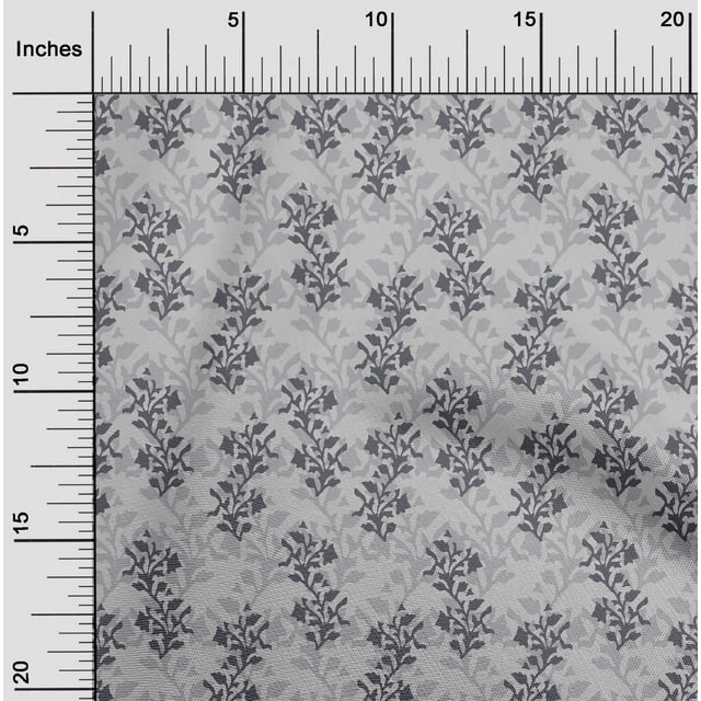 oneOone Georgette Viscose Fabric Leaves & Floral Block Fabric Prints By Yard 42 Inch Wide
