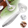thumbnail image 2 of Classic Kitchen Accessories, Peeler Tool Thickened Peeler Spoon Stainless 7.28x2.68in Noodle Cutter Long Handle with Hole Kitchen Gadget Accessories for Cooking, 2 of 6