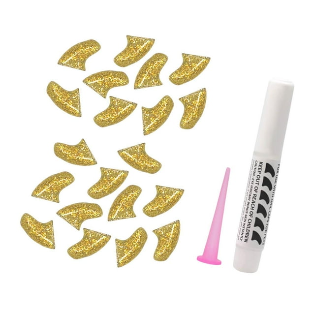 Almencla 20 Pcs Couvre-Griffes de Chat Fournitures Mode Application Facile Utile Embouts d'Ongles pour Animaux S
