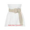 thumbnail image 4 of CINTURONES ANCHOS DE TELA TEJIDA PARA MUJERES TALLA PLUS INSPIRADOS, CINTURONES TRAMADOS PARA VESTIDO, BROCHE GRUESO BEIGE 129cm, 4 of 6