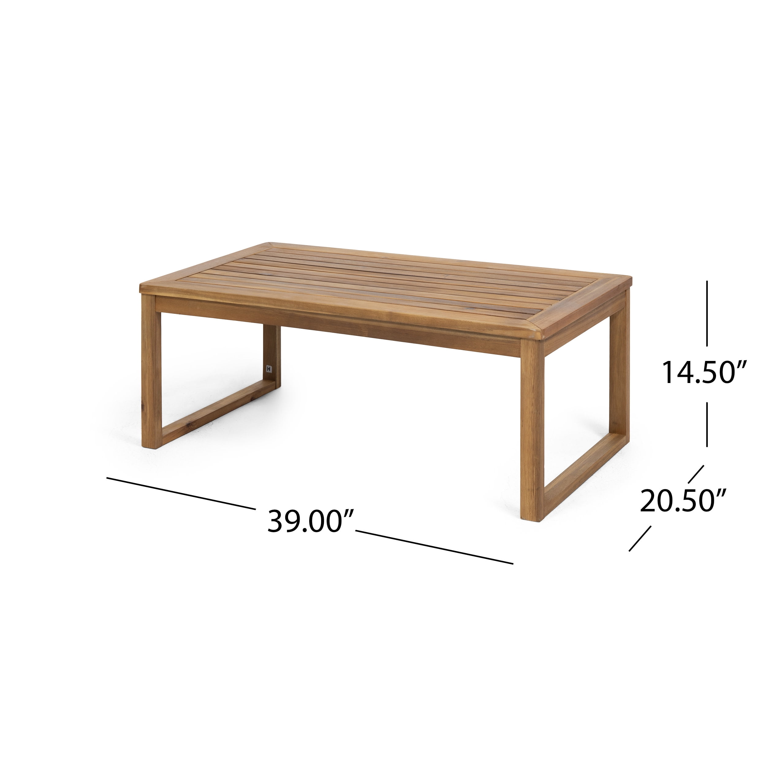 Barclay Acacia Wood Outdoor Loveseat and Coffee Table Set, Teak, Beige