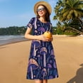 thumbnail image 4 of Disketp Floral Hippie Mushrooms para Vestido de Manga Corta para Mujeres, Vestidos de Verano para Mujeres, Casual y Holgado para la Playa, 4 of 6