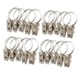 thumbnail image 1 of Clips para barra de cortina de ducha de ventana de acero inoxidable, 100 Uds., anillos, Clips para cortinas, 1 of 3