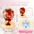 thumbnail image 3 of Qoosea Eternal Red Rose Bouquet in Glass Dome, 9 Pcs Artificial Flower with Fairy Lights Wood Base for Home Decor, Mothers Day Gifts for Mom, Birthday Gifts, 3 of 9