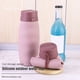 thumbnail image 1 of Termos para agua Plegable plegable de silicona de 580 ml, botella retráctil de viaje para acampar (rosa), 1 of 6