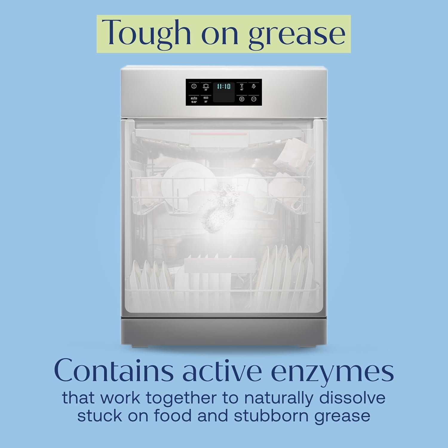 100% Plastic-Free Dishwasher Detergent Tablets, Clean Ingredients, Fragrance Free, No Residue, Powerful Enzyme-Based Dishwasher Pods, 60 Count.