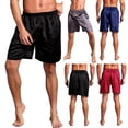 thumbnail image 6 of CENL Men Casual Home Nightwear Silk Satin Pajamas Shorts Pyjamas Pants Sleep Bottoms, 6 of 9