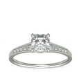 thumbnail image 1 of 0.70 Carat Excellent Asscher Cut Natural Diamond Beautiful Solitaire with Accents Bridal Ring for Bride Solid 14K White Gold Size 5, 1 of 5