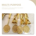 thumbnail image 3 of OULII 6Pcs Golden Badminton Keychain Zinc Alloy Racket Shape for Daily Use, 3 of 8