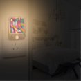 thumbnail image 2 of Yayeee 2-Pack Plug in LED Night Lights with Light Sensors Motion Detectors, Colorful Wavy Pattern, 2 of 7