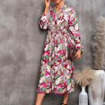 thumbnail image 4 of SWSMCLT Women's Swing Dress Winter Long Sleeve Dresses Fall Trendy Elastic Casual Dress 13 Rose 14, 4 of 4