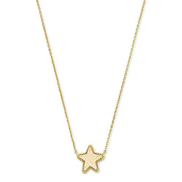 Kendra Scott Jae Star Gold Pendant Necklace in Iridescent Drusy