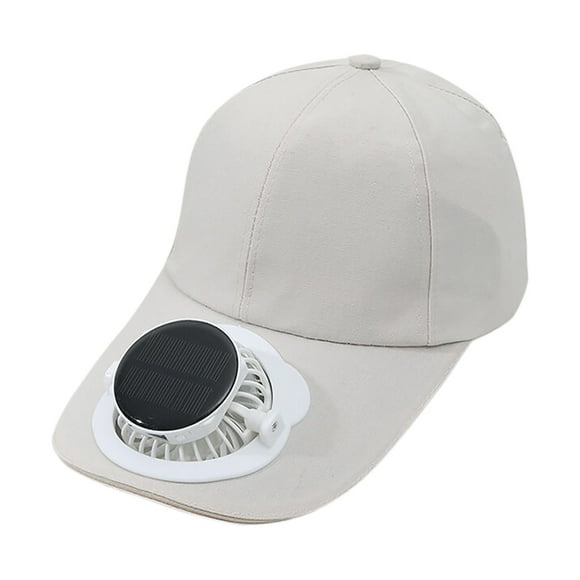 WEIYLL Chapeau de Soleil pour Femmes Ventilateur Solaire Bord Ajustable Léger Unisexe Été Beige Couvre-Chef Casquettes
