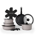 thumbnail image 1 of Juego de utensilios de cocina Country Kitchen con mango extraíble, juego de ollas y sartenes aptos para horno y vehículos recreativos, gris/negro, original, 1 of 5