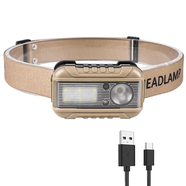 XPE Head Light Torch IPX4 Faro LED impermeable para acampar al aire libre (marrón)
