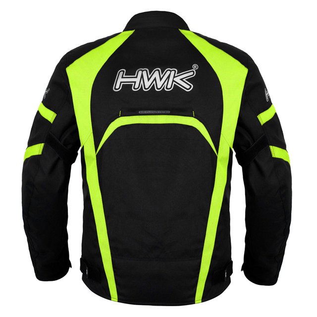 HWK Motorcycle Jacket Men's Riding Textile Racing Motorbike Hi-Vis Biker CE Armored Water Resistant Jackets (Hi-Vis Green, XL)