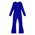 thumbnail image 5 of TiaoBug Girls Gymnastics Jumpsuit Full Body Bell Bottom Catsuit Crewneck Long Sleeve Dance Unitard Blue 8, 5 of 7