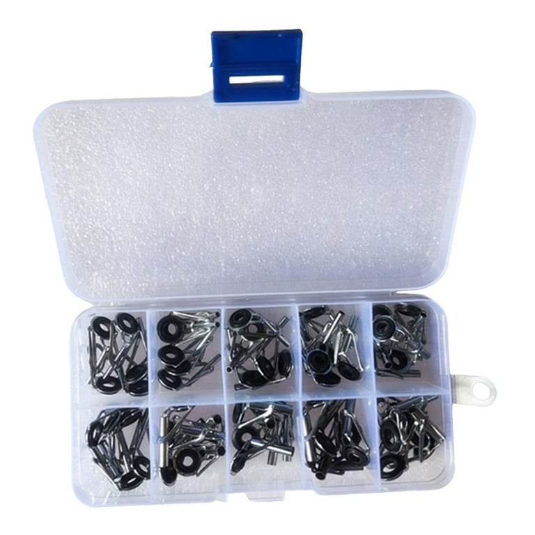 50 Pieces Fishing Rod Guides Set Guides Line Rings Mixed Size in A Box  Portable Tip for Sea Casting Repair