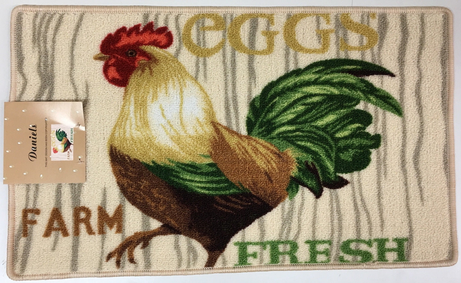 Daniels Rooster And Farm Fresh Eggs Kitchen Rug With Non Skid Back Walmart Com Walmart Com