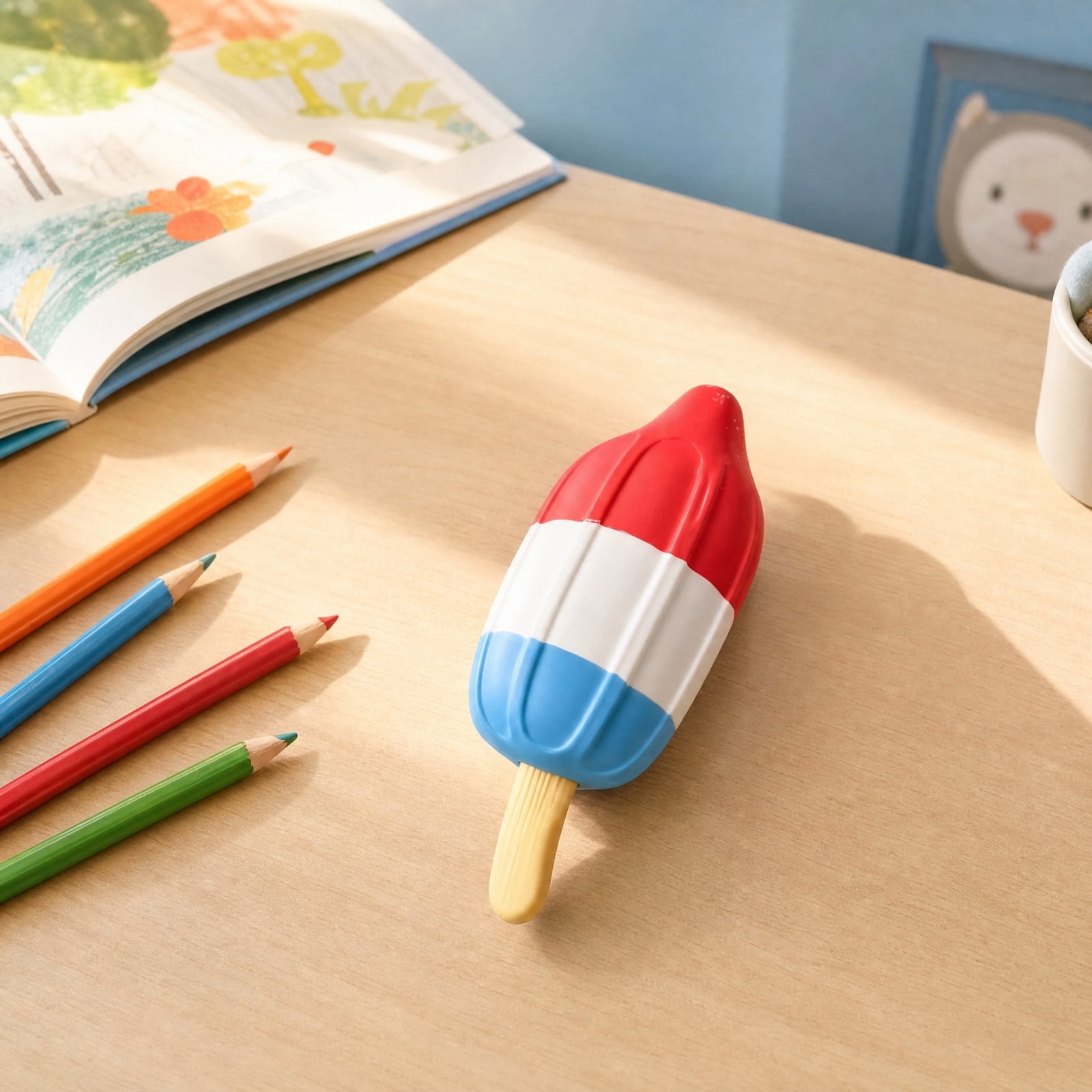 The Big Rocket Pop Slow-Rise Squishy Toy Giant Patriotic Popsicle Squishy Toy 24cm Big Slow Rise Squeeze Pop Ice Cream Squishies, Tactile Sensory Play Toy, Stress Anxiety Relief Fidget Gift