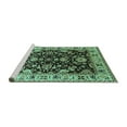 thumbnail image 2 of Ahgly Company Machine Washable Indoor Rectangle Oriental Turquoise Blue Industrial Area Rugs, 5' x 8', 2 of 4