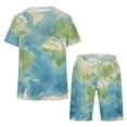 thumbnail image 4 of UVEASISHA Mens Athletic Sets,Mens Track Suits 2 Piece Summer Fashion Tracksuits Casual World Map Print Shirt and Shorts Set 2024 Outdoor Sport Outfits Set Prime Day Deals Today, 4 of 5