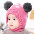 thumbnail image 3 of Generic Children's Soft Caps Baby Boys Girls Earflap Hat Winter Warm Knit Crochet Beanie Skull Cap Scarf Toddler Girl Fall Winter Hats Knitted Baby Hat Scarf Set (,Hot Pink), 3 of 4
