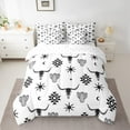 thumbnail image 2 of Feelyou Hippie Bohemian Aztec Bedding Comforter Set 7pcs, White Black Triangle King Bedding Sets, Southwestern Theme Reversible Bed Sheets, Ultra Soft Bedroom Decor, 2 of 7