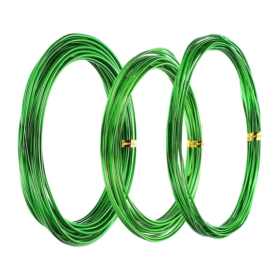 Uxcell 1mm/1.5mm/2mm Bonsai Training Wire, 3 Roll Floral Wire Stems 16.4 Feet Green