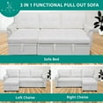 thumbnail image 3 of 78 in. W Convertible Sleeper Sectional Sofa, L Shaped Couch for Small Space Living Room, Storage Chaise, L Shaped Pull Out Sofa - White,Velvet, 3 of 13