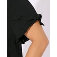 thumbnail image 5 of DARING DIVA Women's Plus Crew Neck Ruffle Blouse 2X Black, 5 of 6