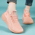 thumbnail image 2 of Womens Sneakers Breathable Knitted Slip on Soft Sole Tennis Shoes Comfortable Lace up Antislip Solid Color Sneakers Pink Size 8.5, 2 of 6