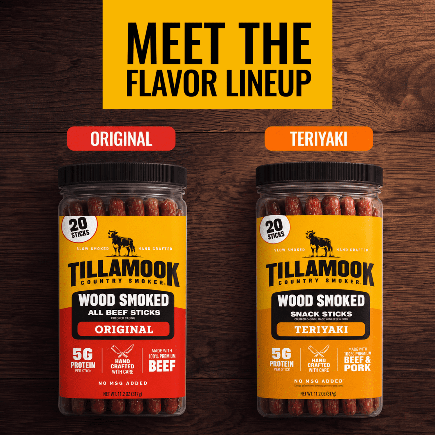 Tillamook Country Smoker Original Smoked Sausages, 6g Protein per Serving, 11.2 Oz Jar