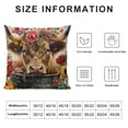 thumbnail image 5 of Creowell Highland Cow Pillow Covers- Highland Cow Gifts for Women Men, Valentines Cow Pillow Covers, Summer Flower Highland Cow Decor 22x22in, 5 of 5