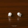 thumbnail image 6 of K-KED 7mm White Lab-Created Pearl Zircon Stud Earrings 925 Sterling Silver-Silver, 6 of 7