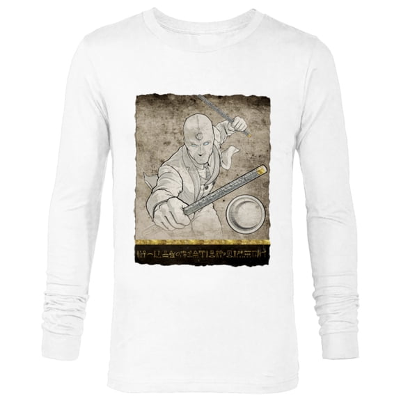 Marvel Moon Knight Mr. Knight Batons and Hieroglyphs - Long Sleeve T-Shirt for Men - Customized-White