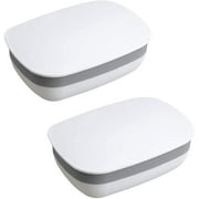 Soap Holder Soap Box Soap Dish Soap Protector Containers with Lid 2 Pack Plastic Soap Case for Home Gym Camping Outdoor Travel (White)