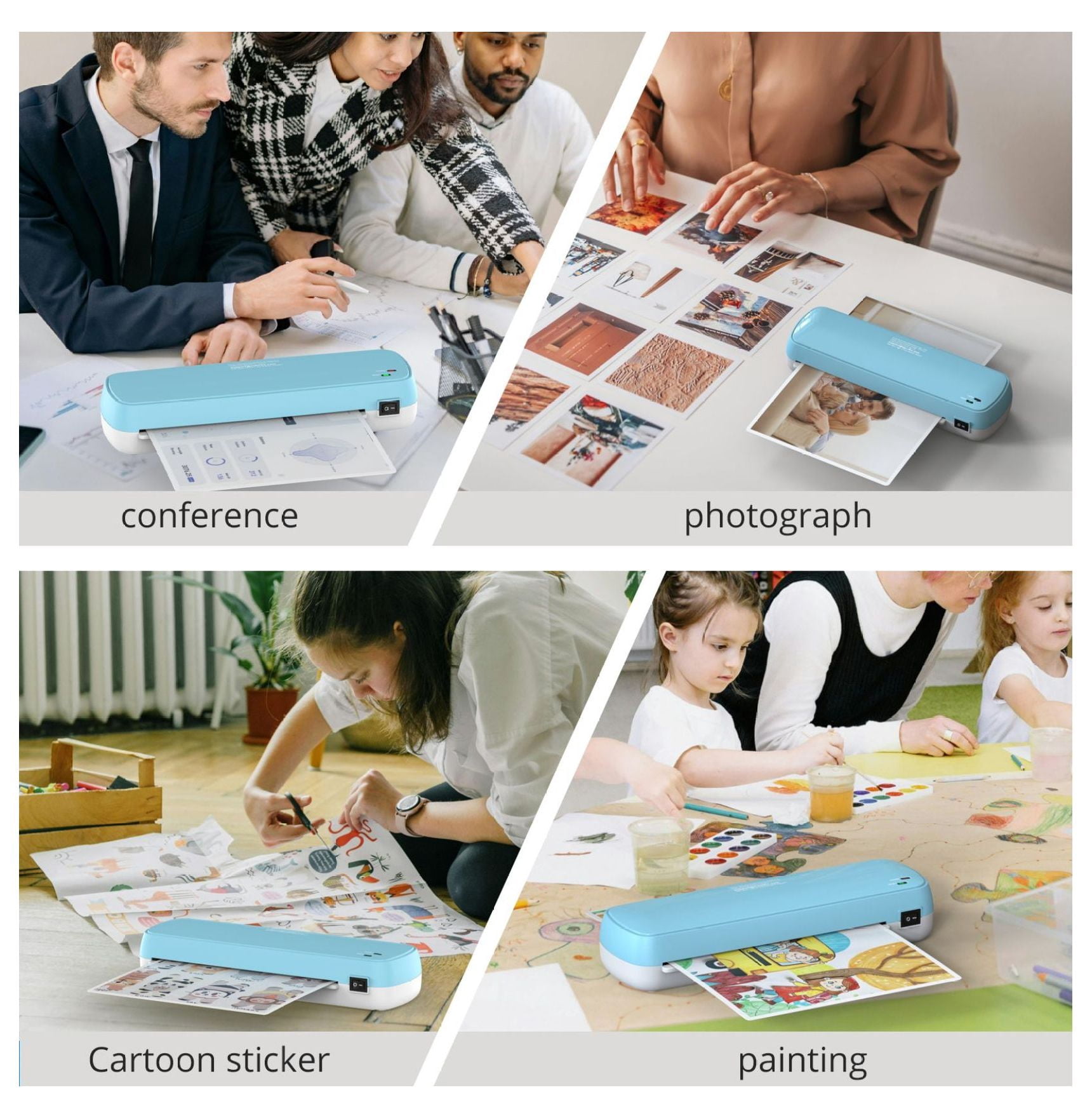 Laminator Machine - A4 A5 A6 Laminator with 10 Sheets - Fast Laminating, Never Jam, Color Preservation - Home, School, Office Supplies