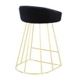 thumbnail image 4 of Canary Contemporary Counter Stool in Gold with Blue Velvet by LumiSource - Set of 2, 4 of 7