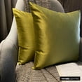 thumbnail image 4 of The HomeCentric Decorative Pillow Covers Chartreuse Pack of 2, 22"x22" (55x55 cm) Satin Solid Cushion Covers For Sofa, Solid Modern Style - Chartreuse Slub Satin, 4 of 10