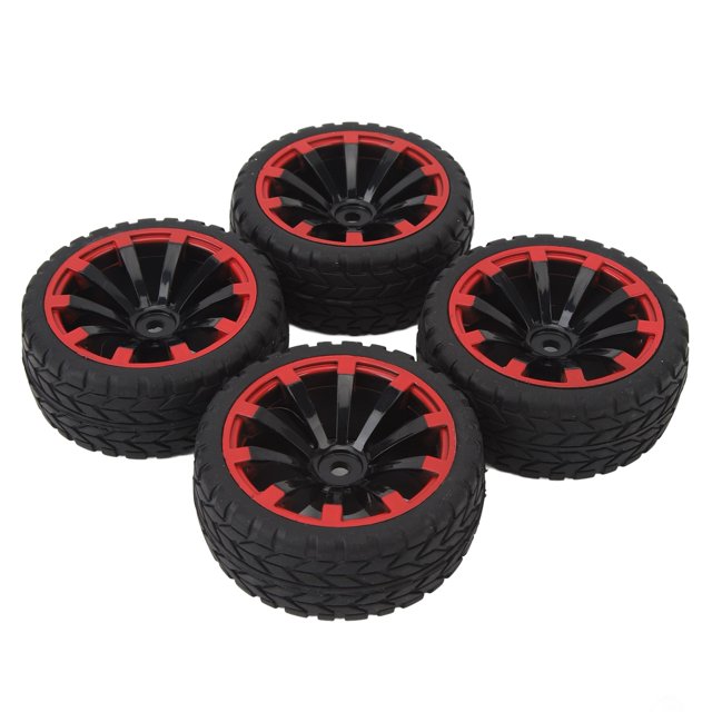 Neumáticos de goma 1/10 ANGGREK para coche RC Alta Resistencia Al Desgaste 4 Piezas Flexibles Con Tuercas