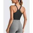 thumbnail image 3 of G4Free Barefeel Cropped Workout Tops for Women Built in Bra Removable Padded Longline Sports Bras Racerback Yoga Tops, 3 of 8