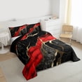 thumbnail image 3 of Homewish Chic Abstarct Ombre Bedding Comforter Set, Black Red Fashion Marble Twin Comforter Sets, Teens Kids Adult Men Women Reversible Bedding Set, Super Cozy Room Decor, 2-Piece, 3 of 8